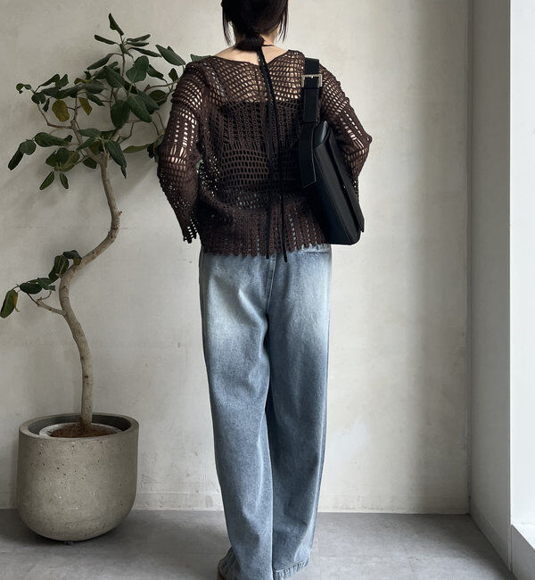  「【WEB限定】カギ針風プルオーバー」|ニット・セーター|