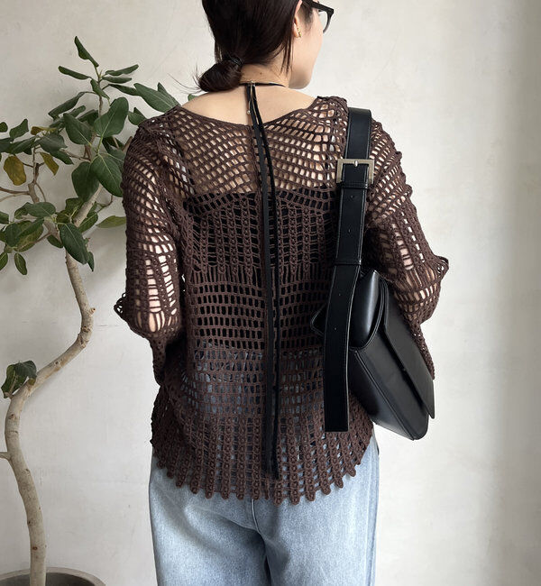  「【WEB限定】カギ針風プルオーバー」|ニット・セーター|