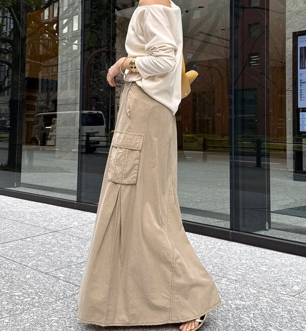  「綿リヨセルピグメント加工カーゴスカート」|スカート|