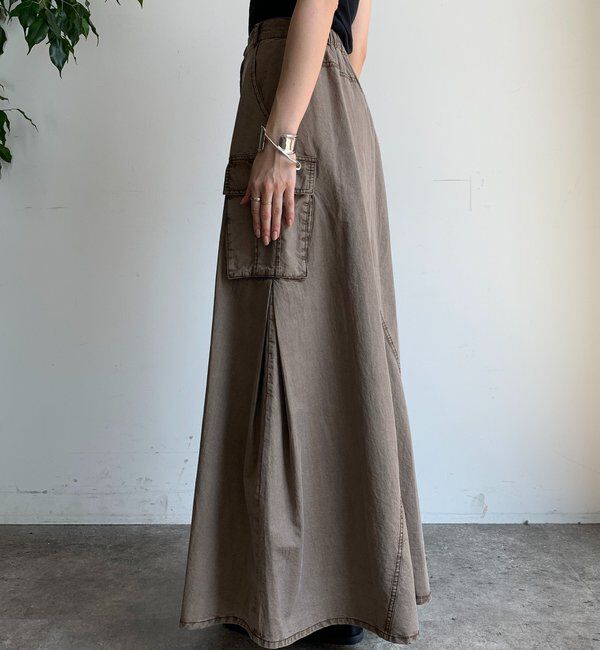  「綿リヨセルピグメント加工カーゴスカート」|スカート|