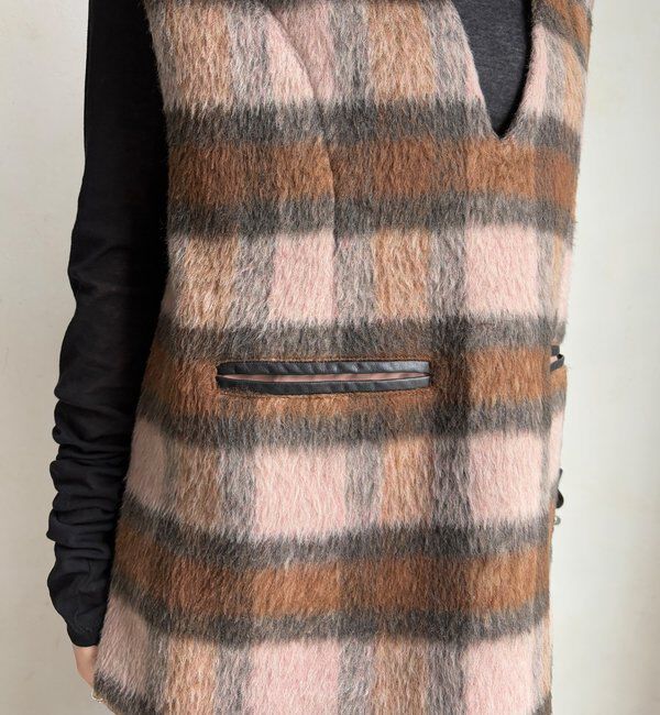  「【WEB限定】チェックシャギーベスト」|ベスト・ジレ|