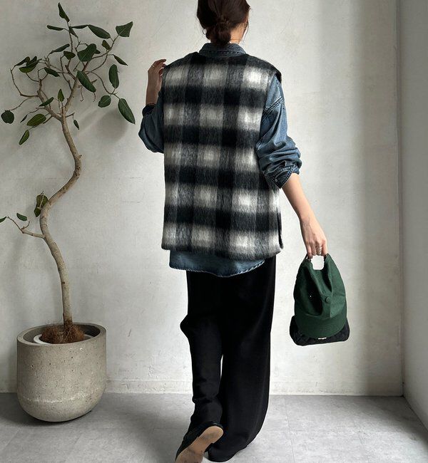  「【WEB限定】チェックシャギーベスト」|ベスト・ジレ|