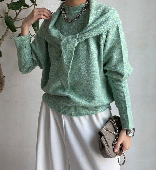  「【WEB限定】ストールセットニットトップス」|ニット・セーター|