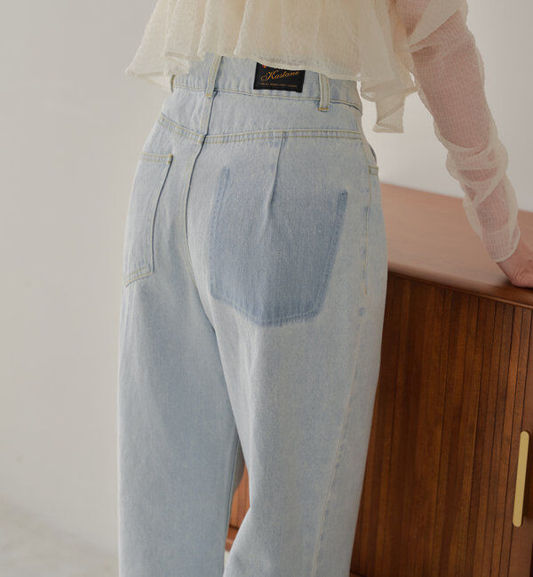  「【新色追加/3サイズ展開】ハイウエストストレートデニム」|デニム|ブルーその他5