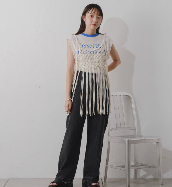  「【新色追加/3サイズ展開】ハイウエストストレートデニム」|デニム|