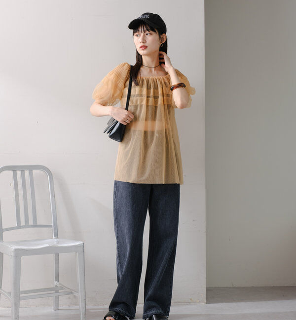  「【新色追加/3サイズ展開】ハイウエストストレートデニム」|デニム|