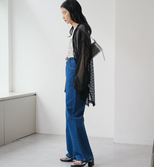  「【新色追加/3サイズ展開】ハイウエストストレートデニム」|デニム|