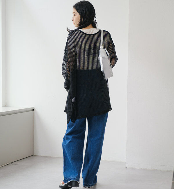  「【新色追加/3サイズ展開】ハイウエストストレートデニム」|デニム|