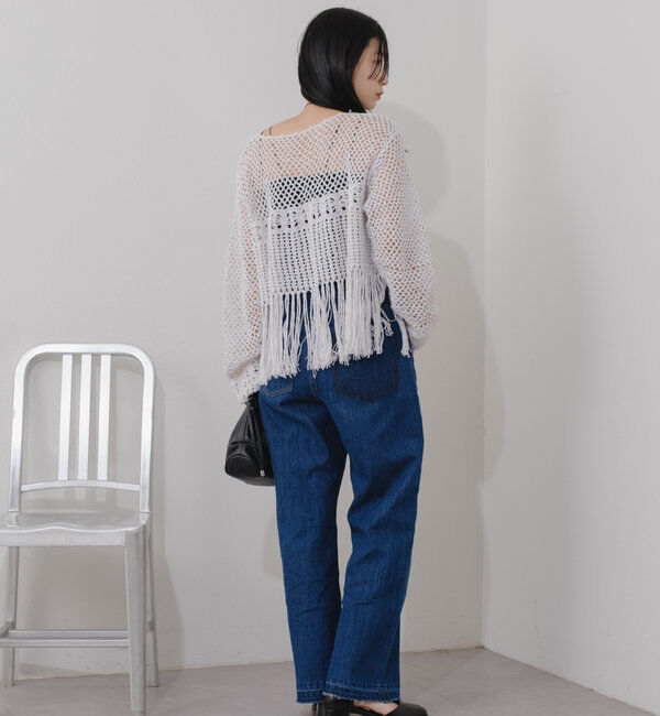  「【新色追加/3サイズ展開】ハイウエストストレートデニム」|デニム|