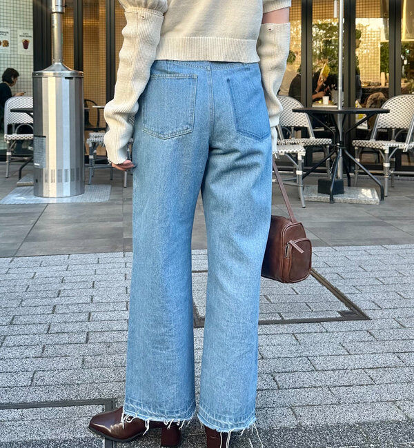  「【新色追加/3サイズ展開】ハイウエストストレートデニム」|デニム|