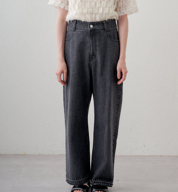  「【新色追加/3サイズ展開】ハイウエストストレートデニム」|デニム|