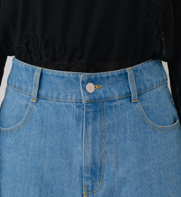  「【新色追加/3サイズ展開】ハイウエストストレートデニム」|デニム|