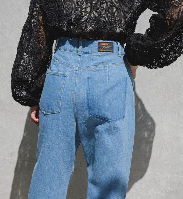  「【新色追加/3サイズ展開】ハイウエストストレートデニム」|デニム|