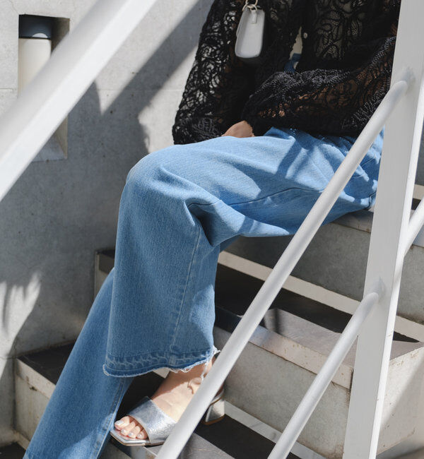  「【新色追加/3サイズ展開】ハイウエストストレートデニム」|デニム|