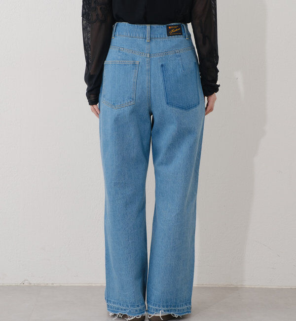  「【新色追加/3サイズ展開】ハイウエストストレートデニム」|デニム|