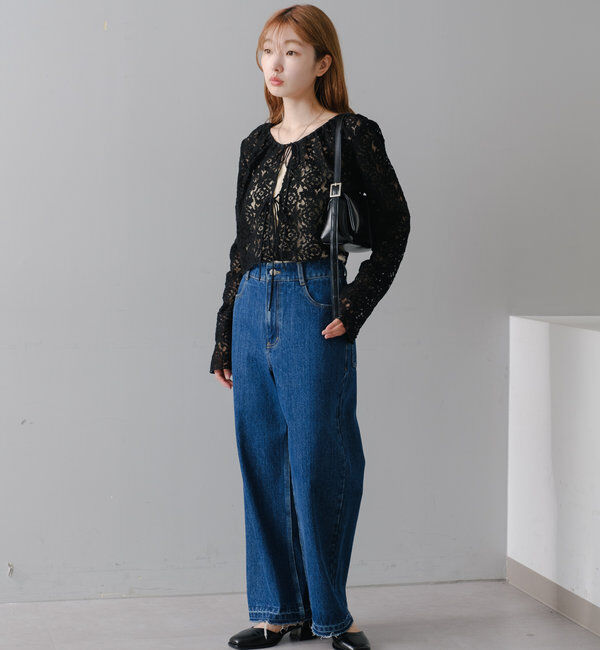  「【新色追加/3サイズ展開】ハイウエストストレートデニム」|デニム|