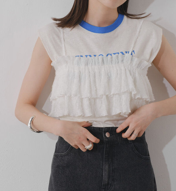  「レースフリルビスチェ」|シャツ・ブラウス|アイボリー