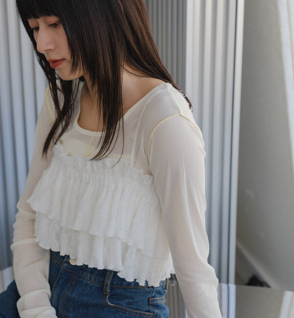  「レースフリルビスチェ」|シャツ・ブラウス|