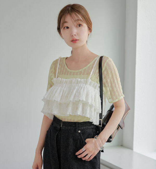  「レースフリルビスチェ」|シャツ・ブラウス|