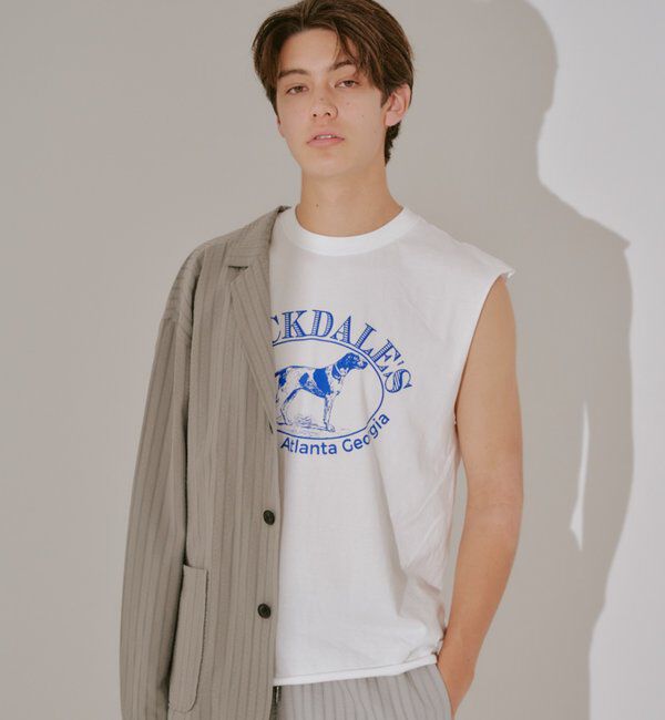  「【WHIMSIC/新色追加】ロゴプリントスリーブレスTシャツ」|キャミソール|ホワイトその他1