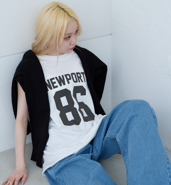  「【WHIMSIC/新色追加】ロゴプリントスリーブレスTシャツ」|キャミソール|ホワイトその他2