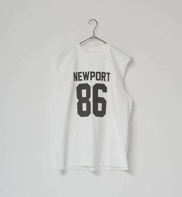  「【WHIMSIC/新色追加】ロゴプリントスリーブレスTシャツ」|キャミソール|