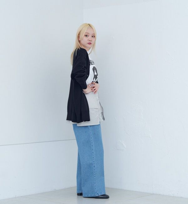  「【WHIMSIC/新色追加】ロゴプリントスリーブレスTシャツ」|キャミソール|