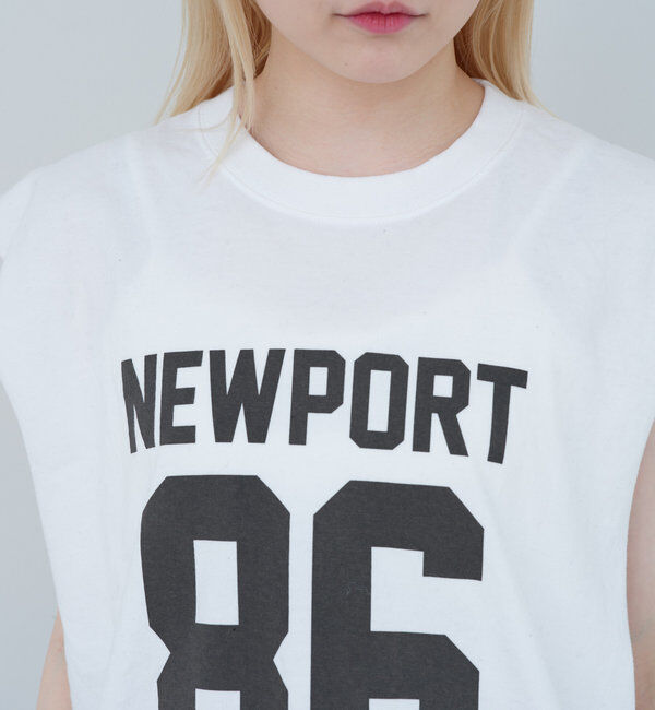  「【WHIMSIC/新色追加】ロゴプリントスリーブレスTシャツ」|キャミソール|