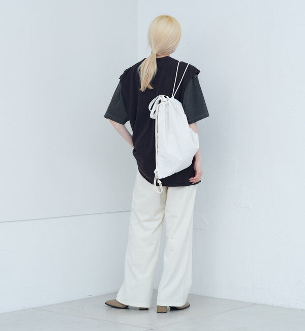  「【WHIMSIC/新色追加】ロゴプリントスリーブレスTシャツ」|キャミソール|