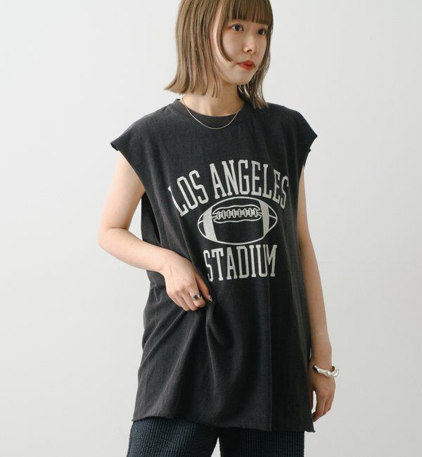  「【WHIMSIC/新色追加】ロゴプリントスリーブレスTシャツ」|キャミソール|ブラックその他3