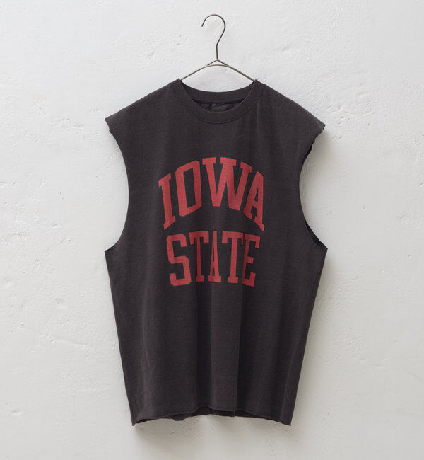  「【WHIMSIC/新色追加】ロゴプリントスリーブレスTシャツ」|キャミソール|