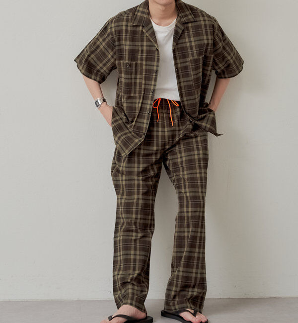  「【WHIMSIC/SETUP対応/日本製生地】チェックパンツ」|チノ|