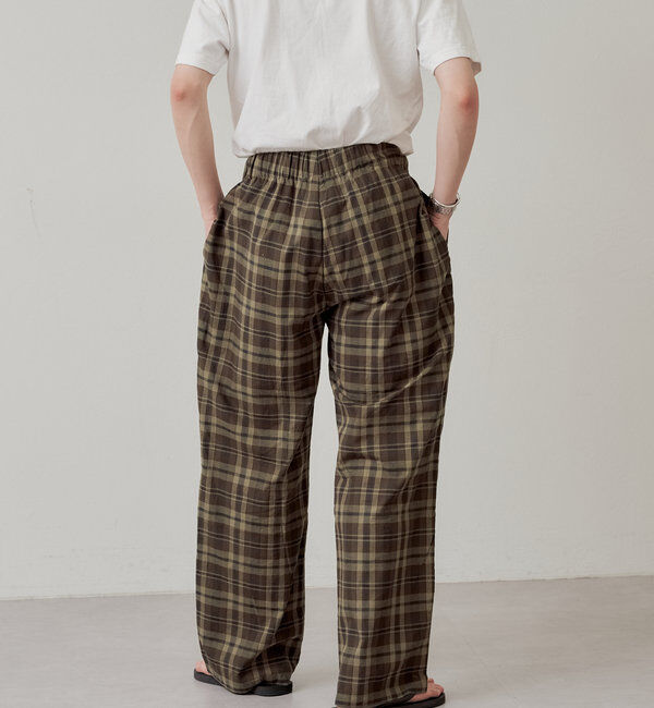  「【WHIMSIC/SETUP対応/日本製生地】チェックパンツ」|チノ|