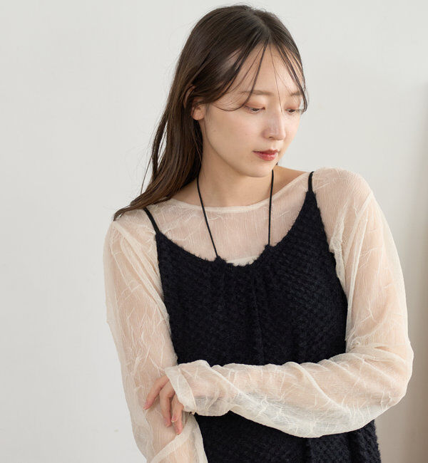  「【前後2WAY】ニットソーキャミワンピース」|ワンピース|