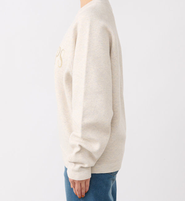  「《ゆったり着心地・体型カバー◎》スウェットライク箔ロゴニット」|ニット・セーター|