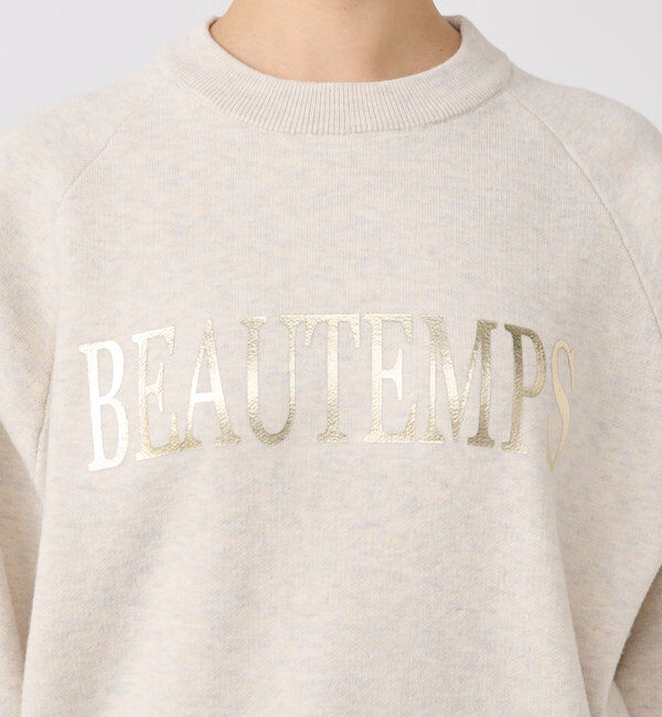  「《ゆったり着心地・体型カバー◎》スウェットライク箔ロゴニット」|ニット・セーター|