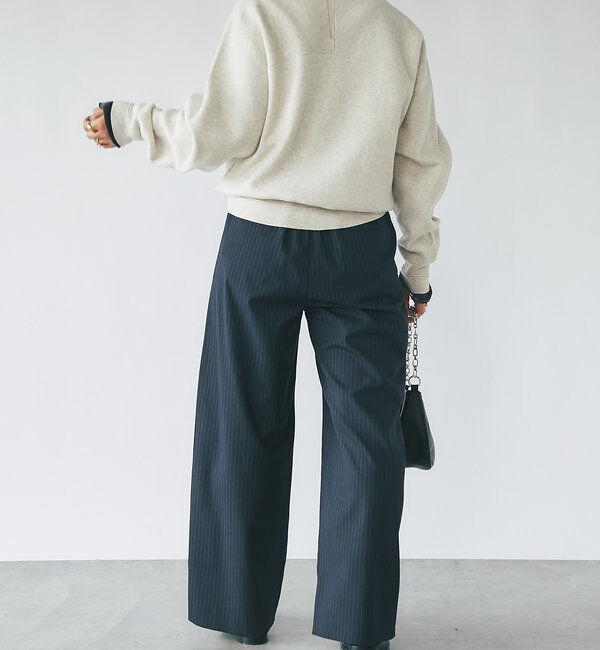  「《ゆったり着心地・体型カバー◎》スウェットライク箔ロゴニット」|ニット・セーター|