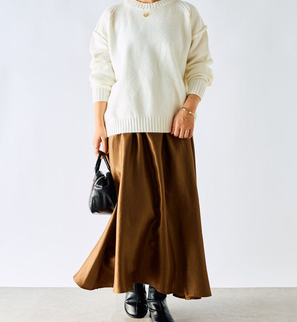  「モチモチクルーネックニット」|ニット・セーター|
