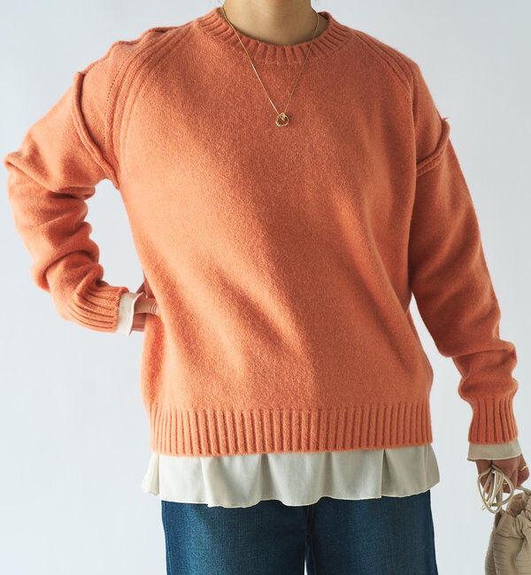  「モチモチクルーネックニット」|ニット・セーター|