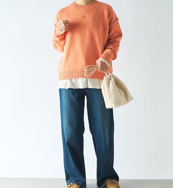  「モチモチクルーネックニット」|ニット・セーター|