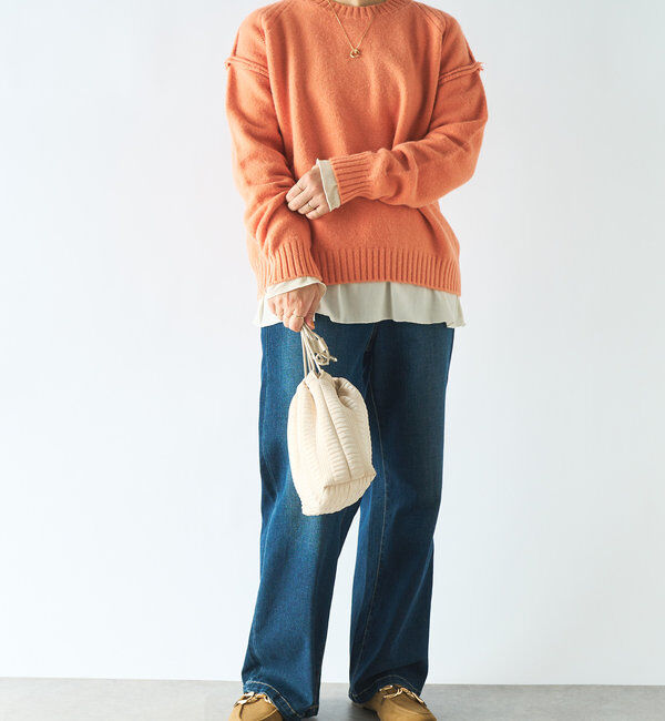  「モチモチクルーネックニット」|ニット・セーター|