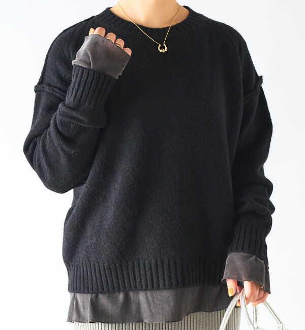  「モチモチクルーネックニット」|ニット・セーター|