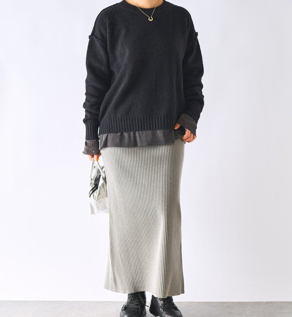  「モチモチクルーネックニット」|ニット・セーター|