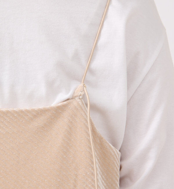  「ラメ入りベロア切替キャミワンピース」|その他|