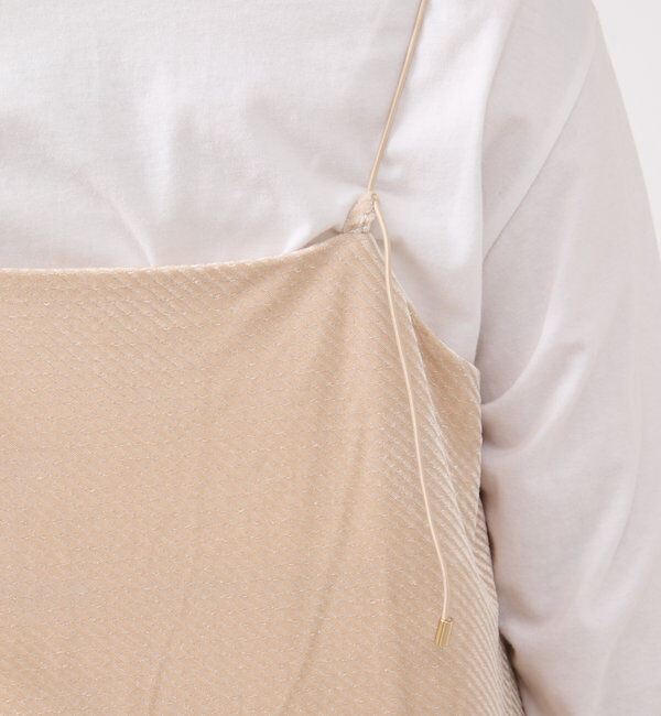  「ラメ入りベロア切替キャミワンピース」|その他|