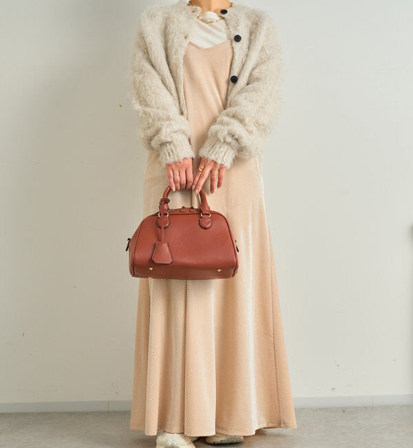  「ラメ入りベロア切替キャミワンピース」|その他|