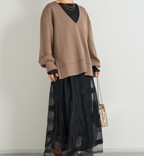  「《ヘルシーな透け感》ラメシアーロンT」|Tシャツ・カットソー|