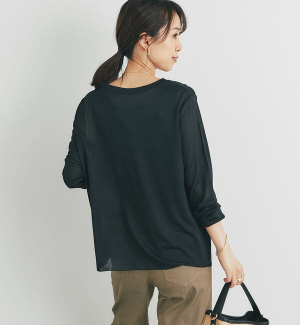  「《ヘルシーな透け感》ラメシアーロンT」|Tシャツ・カットソー|