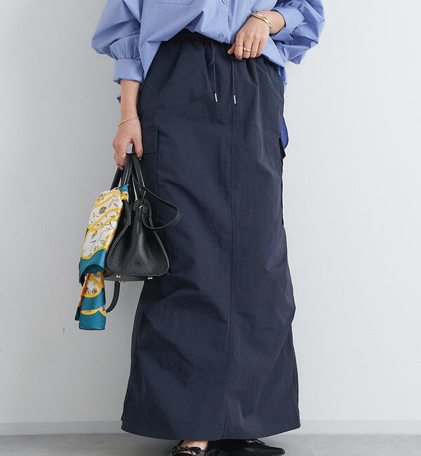  「撥水加工カーゴスカート」|スカート|ネイビー