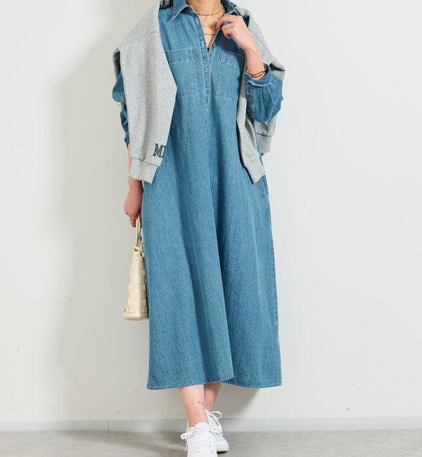  「《着るだけで大人カジュアル》デニムシャツワンピース」|その他|